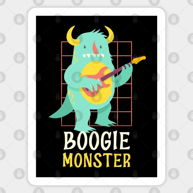 Boogie Monster, Funny Music Pun Sticker by DeliriousSteve